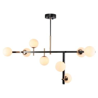 Imagem de Lustre Pendente Nordecor Romai Tes 2198 Preto Ônix / Dourado G9 Bivolt