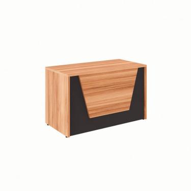 Imagem de Balcão de Atendimento Recepção Nogal Sevilha e Preto 74x120 cm
