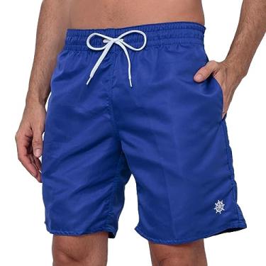 Imagem de Shorts Bermuda Masculina para academia Tactel com bolsos Cor:Azul Escuro;Tamanho:G