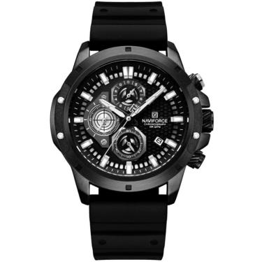 Imagem de Relógio De Pulso Masculino Com Pulseira De Silicone Quartzo Preto