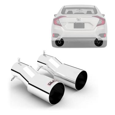 Imagem de Ponteira De Escapamento Esportivo Outs Civic 2017 Até 2023 Aço Inox Special Duplo