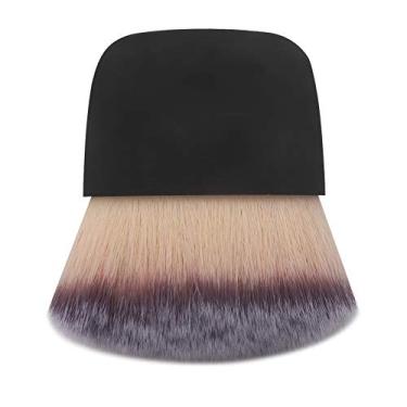 Imagem de Mini pincel de maquiagem multifuncional, portátil, macio, cabelo solto, pó, blush, pincel de base para misturar creme ou pó, cosméticos, ferramenta de beleza (Preto)