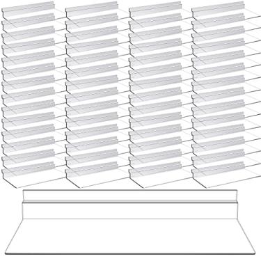 Imagem de Prateleiras de Slatwall de 10 x 25 cm acessórios de parede de ripas transparentes prateleiras de plástico para parede, lojas de sapatos domésticos boutiques suprimentos (pacote com 100)