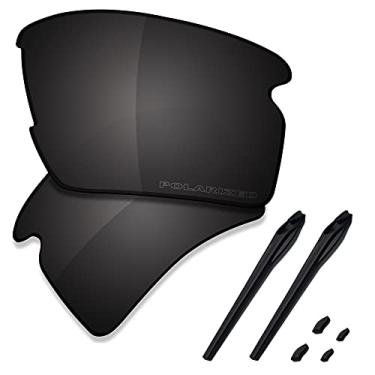 Imagem de SAUCER Lentes de reposição premium e kits de borracha para óculos de sol Oakley Flak 2.0 XL OO9188 de alta definição - preto carbono polarizado