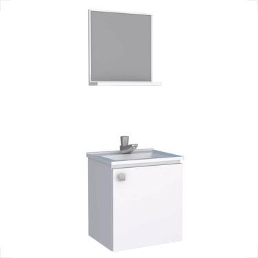 Imagem de Gabinete Para Banheiro Cozimax Kit Cacau Aço 40cm Branco 1000