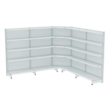 Imagem de Gondola Parede 170 Fit Ate 4 Metros 1 Canto Branco 25b Sp Et