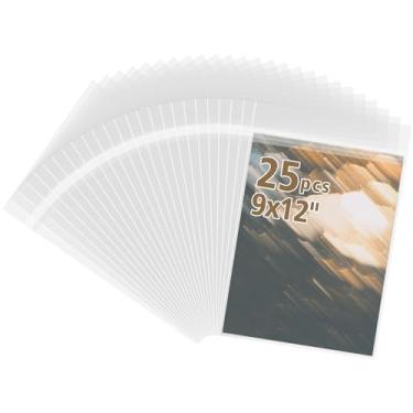 Imagem de Frametory, Pacote com 25 sacos de plástico transparente sem ácido, capas de cristal autovedantes para fotos de 22 x 30 cm, estampas, documentos tamanho A4 e carta