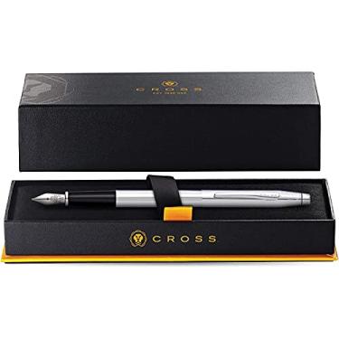 Imagem de A.T. Cross Caneta-tinteiro clássica cromada brilhante do século com ponta de aço inoxidável média (AT0086-108MSC)