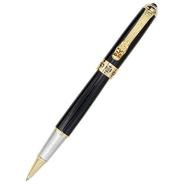 Imagem de Gullor Advanced Jinhao 1000 Caneta esferográfica executiva preta e dourada Dragon Clip Pen