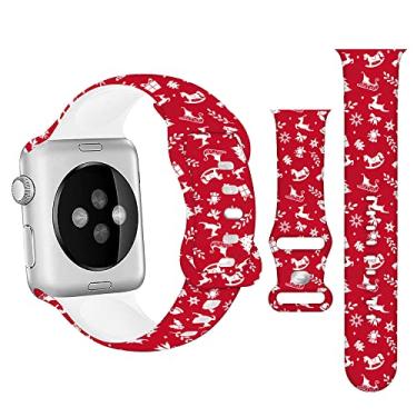 Imagem de BONICI Pulseira de relógio inteligente compatível com Apple Watch 7 6/SE/5/4/3/2/1 de 38 mm, 40 mm, 42 mm e 44 mm, presente para Apple Watch 7 6/SE/5/4/3/2/1 iWatch (M/G)