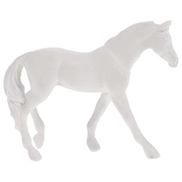 Imagem de Mini cavalo resina escultura de cavalo decoração de casa estatueta de aquário em pé estátua de cavalos colecionáveis ​​decorações de tanque de peixes brinquedos figuras de cavalo branco artesanato cav