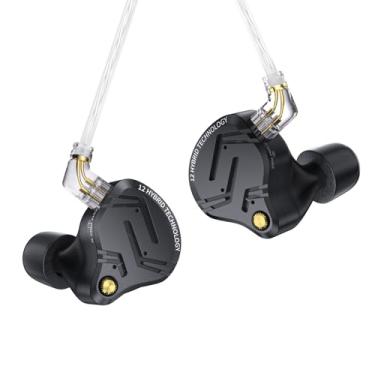 Imagem de ZS12 Pro X in Ear Monitor, 1DD 5BA HiFi Fones de ouvido para jogos, ZS10 Pro X versão atualizada IEM Fones de ouvido com cabo destacável de 2 pinos C para músicos, Audífonos Gamer, Audiphile