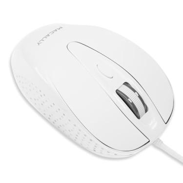 Imagem de Macally Mouse USB com fio com 3 botões, roda de rolagem e cabo de 1,8 m de comprimento, mouse USB para laptop e desktop, mouse de computador com fio compatível com Apple Macbook, iMac, Mac Mini,