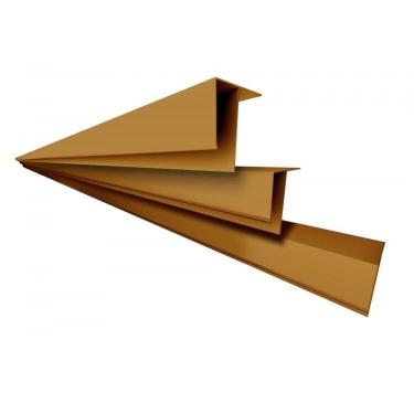 Imagem de Kit 10 Caixas com 90 M Perfil F Polifort 8mm X 3cm X 3,00m barra Mogno