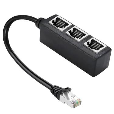 Imagem de Cabo divisor Ethernet RJ45, adaptador de rede RJ45 1 macho para 3 fêmeas, adequado para Super Cat5, Cat5e, Cat6, Cat7, divisor de soquete Ethernet LAN de alta velocidade