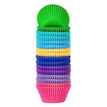 Imagem de Xlloest Standard Cupcake Liners Muffin Wrappers Rainbow Bright Baking Cups Paper, 400 Pack