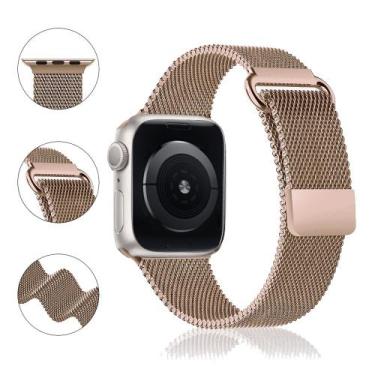 Imagem de Pulseira Aço Milanês Milanese Compatível com Apple Watch - Baú do Viki