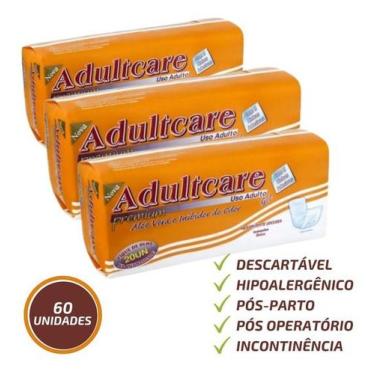 Imagem de KIT 3 ABSORVENTE GERIATRICO ADULTCARE PREMIUM 20 unidades