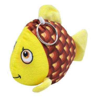 Imagem de Chaveiro Peixe Amarelo Pintas E Rosto Azul 16cm - Pelúcia - Fofy Toys,