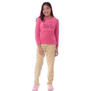 Imagem de Roupa De Dormir Juvenil Pijama De Frio Feminino Quentinho - Victory, R