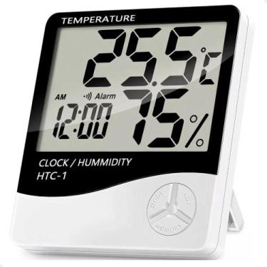 Imagem de Relógio Digital Lcd Termo-Higrômetro Alarme Temperatura - Lorben