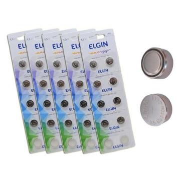 Imagem de Cartela De Pilhas Bateria Elgin Lr44 Ag3 Lr1154 1,5 V Kit 5
