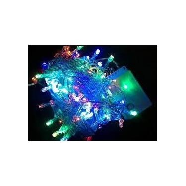 Imagem de PISCA PISCA 100LED CORDÃO 110V FIO TRANSPARENTE 9 Metros COLORIDO wf-4