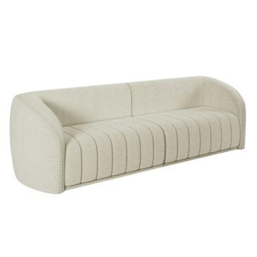 Imagem de Sofá 4 Lugares Para Sala 292cm Lazio M03 Bouclê Bege Claro - Lyam Deco