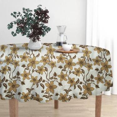 Imagem de Toalha de Mesa Firenze Redonda Ø140cm Floral Bege - FASTLAR