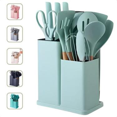 Imagem de Kit Utencilios de Cozinha em Silicone 19 Peças - Kitchenware Set, Verd