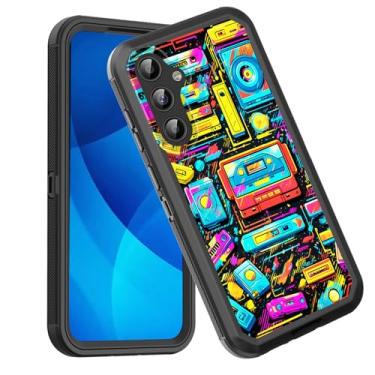 Imagem de GFEWYTJYJ Capa para Galaxy A55 5G, proteção total de 3 camadas à prova de choque, resistente, resistente, de alto impacto, capa rígida para Samsung Galaxy A55 5G 6,6 polegadas 2024, fita cassete de