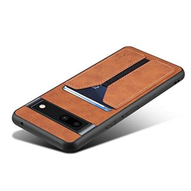 Imagem de Kowauri Capa para Google Pixel 7A, capa carteira de couro PU com compartimento para cartão de crédito, capa protetora ultrafina para Google Pixel 7A 2023 (marrom)