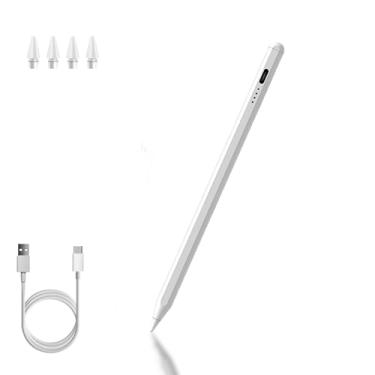 Imagem de YUDIANMIE Caneta Stylus para iPad, carregamento rápido Apple Pencil 1ª geração, sensibilidade de inclinação e rejeição da palma da mão, compatível com iPad Pro de 11 polegadas/12,9 polegadas, iPad