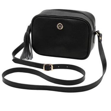 Imagem de Bolsa de Couro Mariart Titânio, Preto