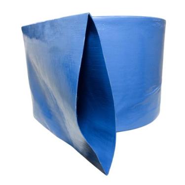 Imagem de Rolo de 15 Metros de Mangueira Flat Azul 8 Polegadas Irrigação Borrach