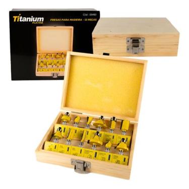 Imagem de Conjunto Fresas Para Tupia Madeira 12 Peças Titanium 05460
