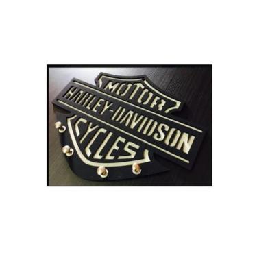 Imagem de Porta Chaves Madeira Mdf Não Esqueça Chave Harley Davidson - Casa Nobr