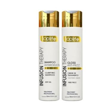 Imagem de Kit Escova Progressiva Infusion Therapy Toplife Profissional 2x300ml -