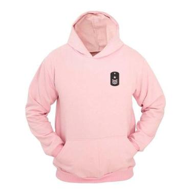 Imagem de Moletom Masculino Canguru Estampa Patente Militar Ragor, Rosa, P