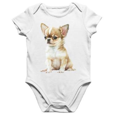 Imagem de Body Bebê Algodão Cachorro Chihuahua - Foca na Moda, Branco, G