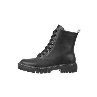 Imagem de Coturno amarração tratorado feminino - Tamanho 36 - CHYRRO, Preto, 36