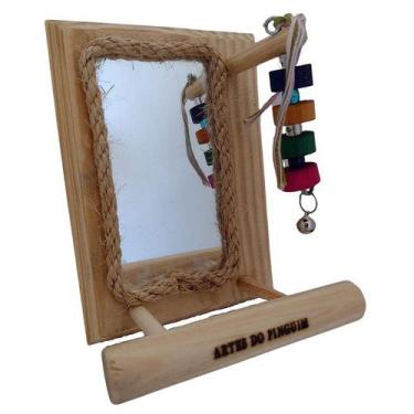 Imagem de Espelho Brinquedo de Madeira - Tipo Luxo - Pinguim-Artesanatos