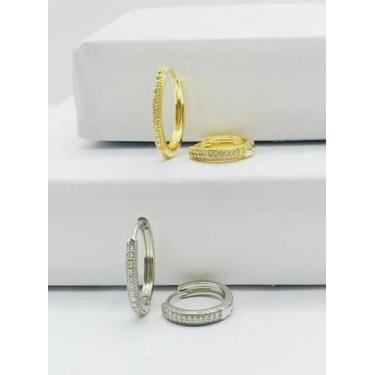 Imagem de Brinco Argola Finas Banhado a Ouro/Prata 925 - Dourado 10cm - Tojoia18