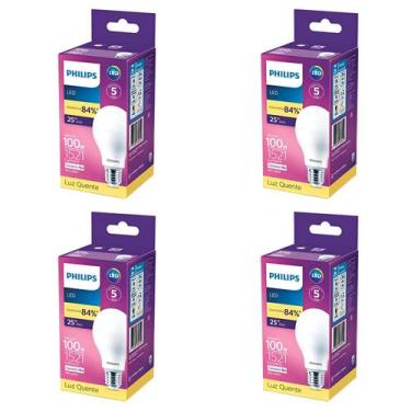 Imagem de Kit 4 Lâmpada Led Bulbo 16w = 100w 1521lm Bivolt Philips 3000k Amarela