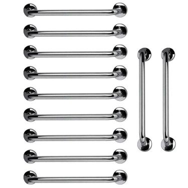 Imagem de Barra de Apoio 60cm Aço Inox Kit 11 Unidades Suporte Acessibilidade Gestante Banheiro Box Escada Corredor Corrimao Segurança Resistente