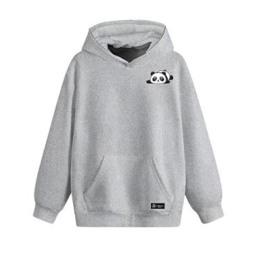 Imagem de Blusão Moletom Canguru Panda Infantil Personalizado com Capuz e Bolso 