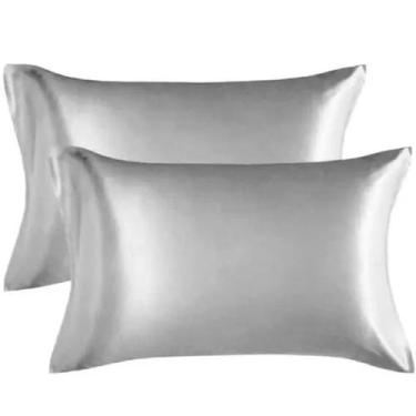 Imagem de Kit 02 Fronhas De Cetim (01 Par) Anti Frizz Macio 50cm x 70cm Com Zípe