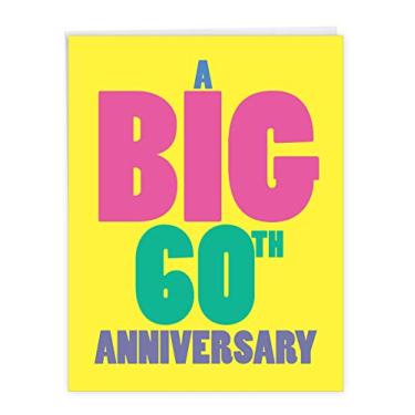 Imagem de NobleWorks - Cartão Big 60th Happy Anniversary (8,5 x 11 polegadas) - Milestone 60 Years Married, Jumbo Wedding Anniversary Parabéns - Big 60 J9066MAG