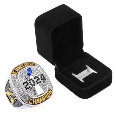 Imagem de guancrown Anel Troféu Campeonato de Futebol Fantástico 2024 Prêmio Prêmio Esportes Vencedor FFL Champion Anel (Tamanho 17)