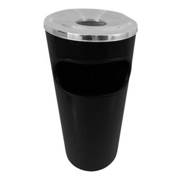 Imagem de Lixeira Cinzeiro Pintura Epóxi Aro E Bandeja Em Alumínio 22L